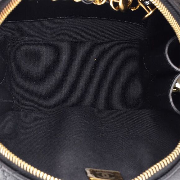 Chanel Round Vanity With Chain Quilted Caviar Small Black - Picture 5 of 7
